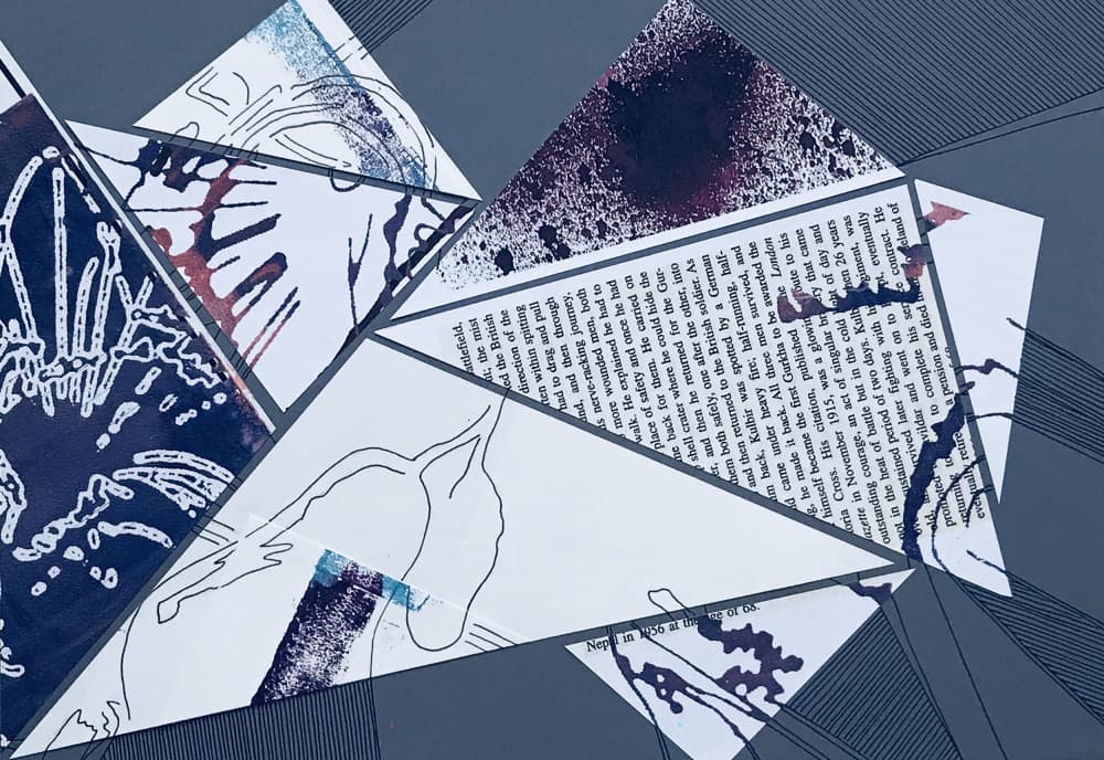 Fragmented Abstract Collage by kellymariesmith — canvas wall art