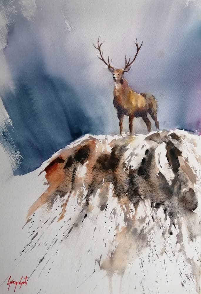 Majestic Mountain Stag by Giorgio Gosti — canvas wall art