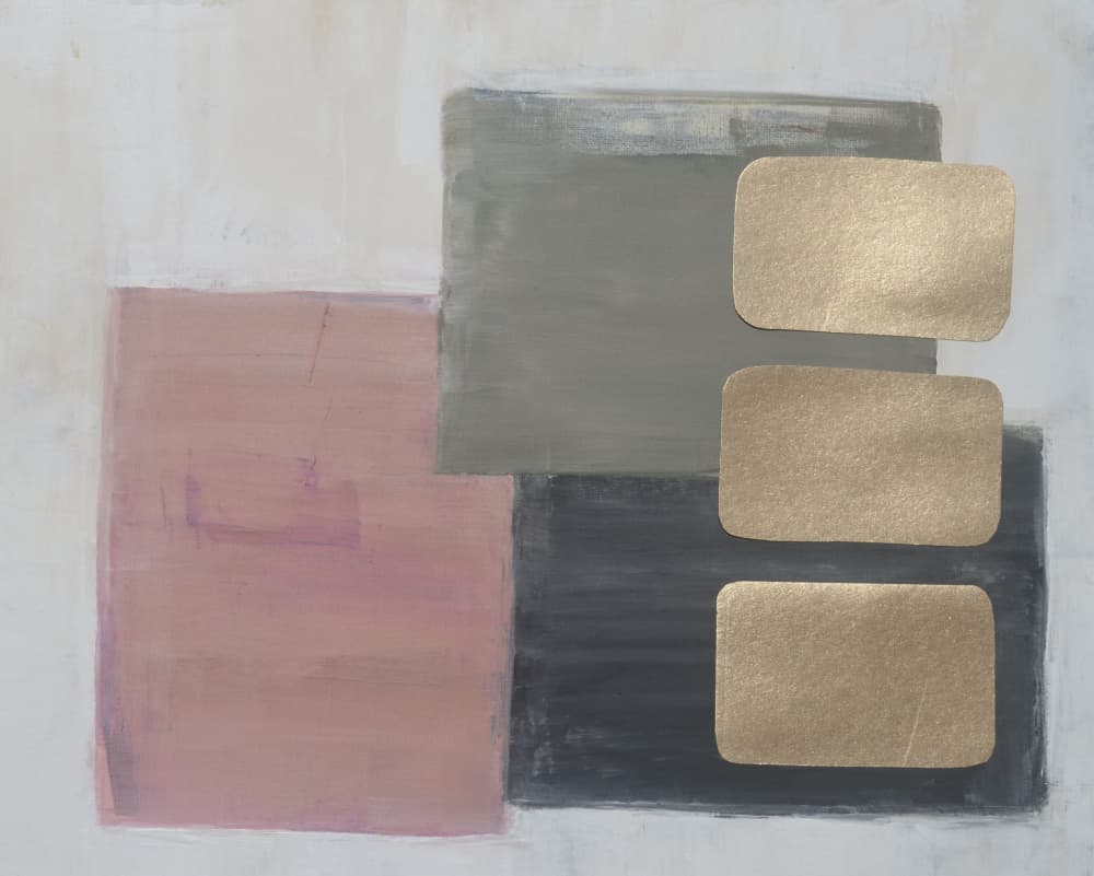 Soft Pink Gold Blocks by Natalie Avondet — canvas wall art