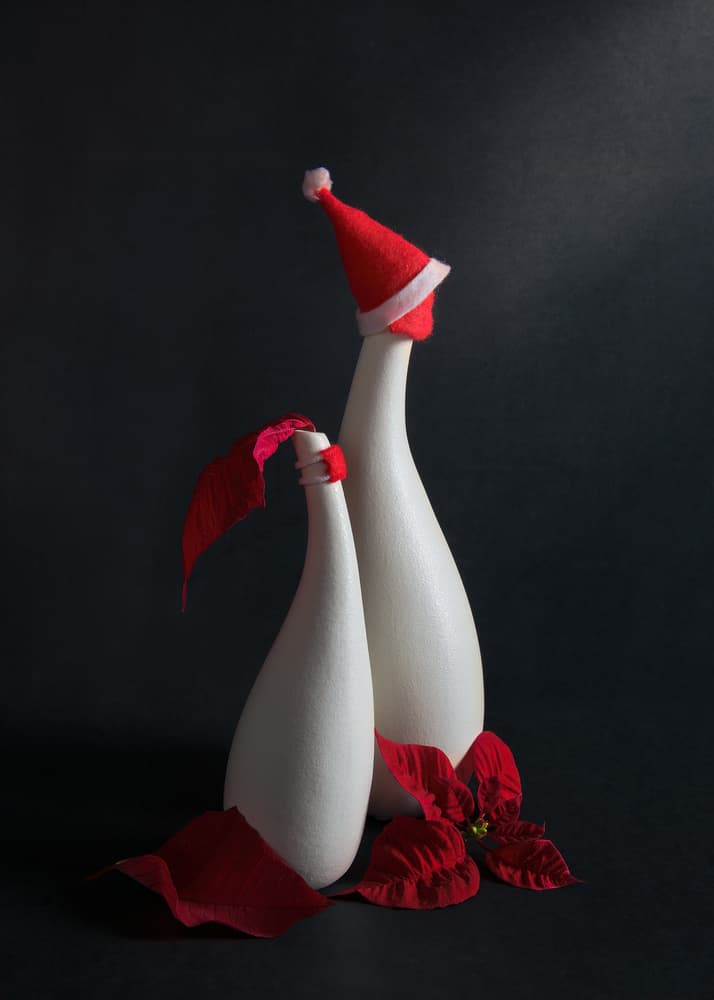 Festive Bottles Still Life by Aidong Ning — canvas wall art