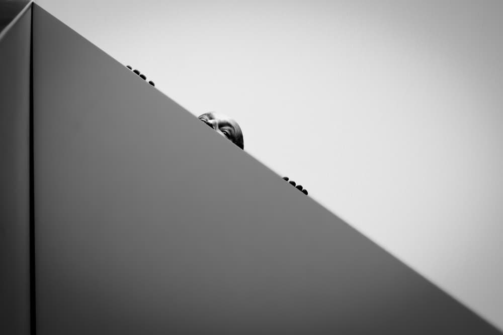 Mysterious Peeking Face by Hilde Ghesquiere — canvas wall art