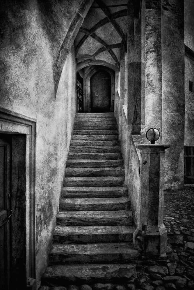 Mysterious Stone Staircase by Raffaele Corte — canvas wall art