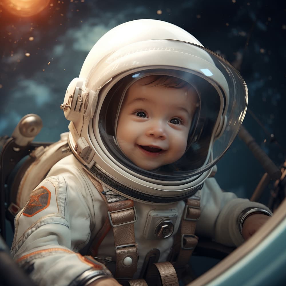 Happy Space Baby by Bilge Paksoylu — canvas wall art