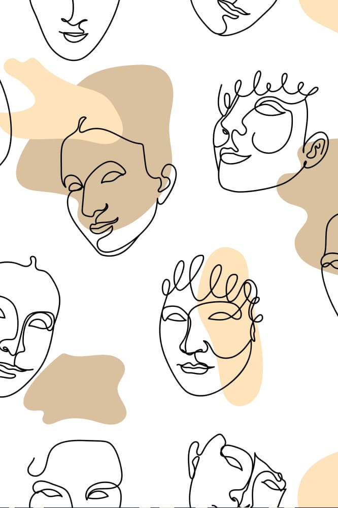 Abstract Line Faces by Anna Rose — canvas wall art