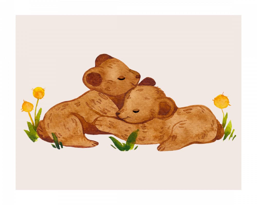 Sweet Bear Embrace by Saskia Michele — canvas wall art