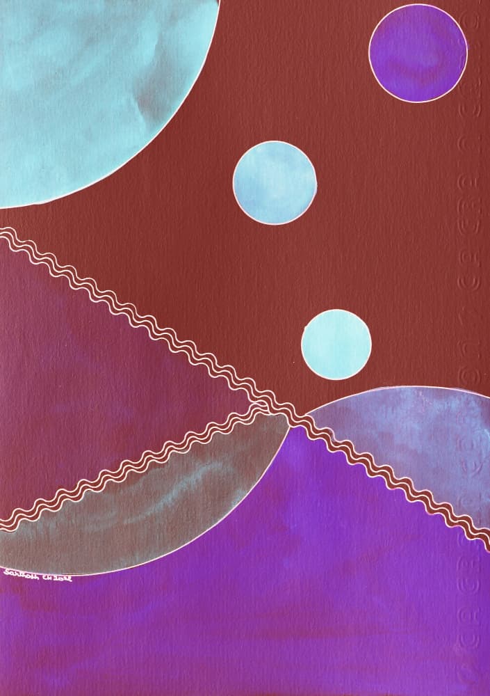 Colorful Wavy Circles by Santhosh ch — canvas wall art