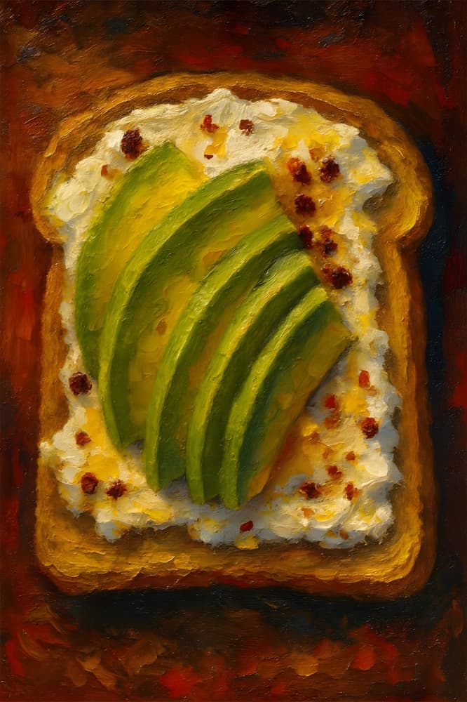 Vibrant Avocado Toast by HUGO — canvas wall art