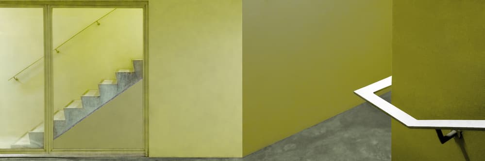 Geometric Olive Stairs by Gilbert Claes — canvas wall art