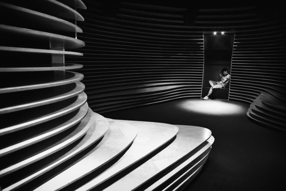Curved Interior Solitude by Carmen Watkins — canvas wall art