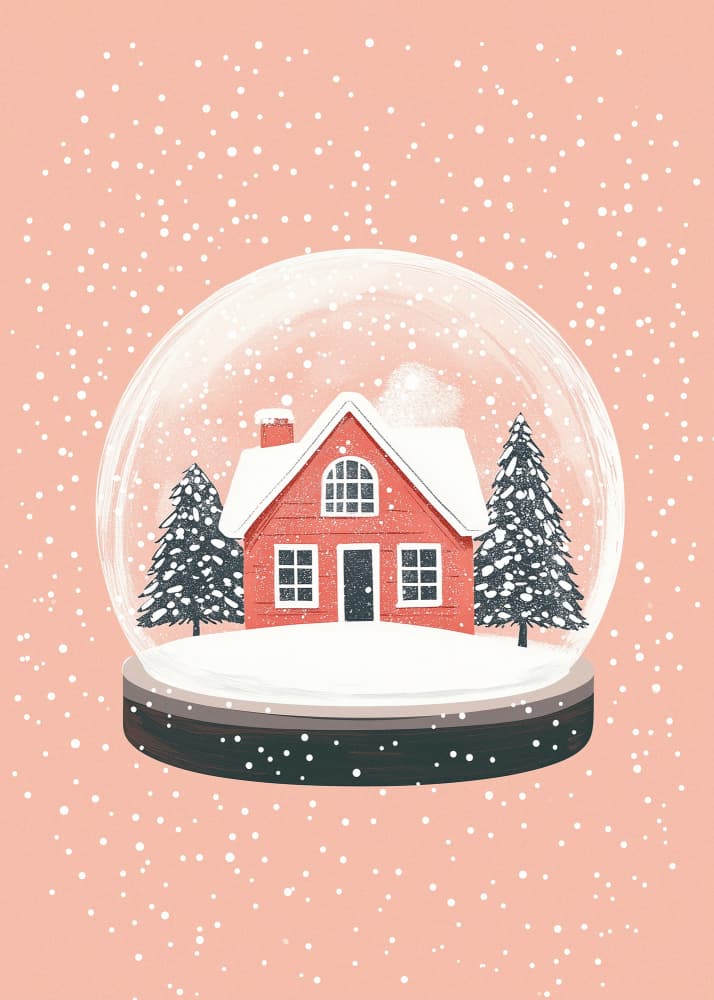 Magical Red House Snow Globe by Pictufy Studio IV — canvas wall art