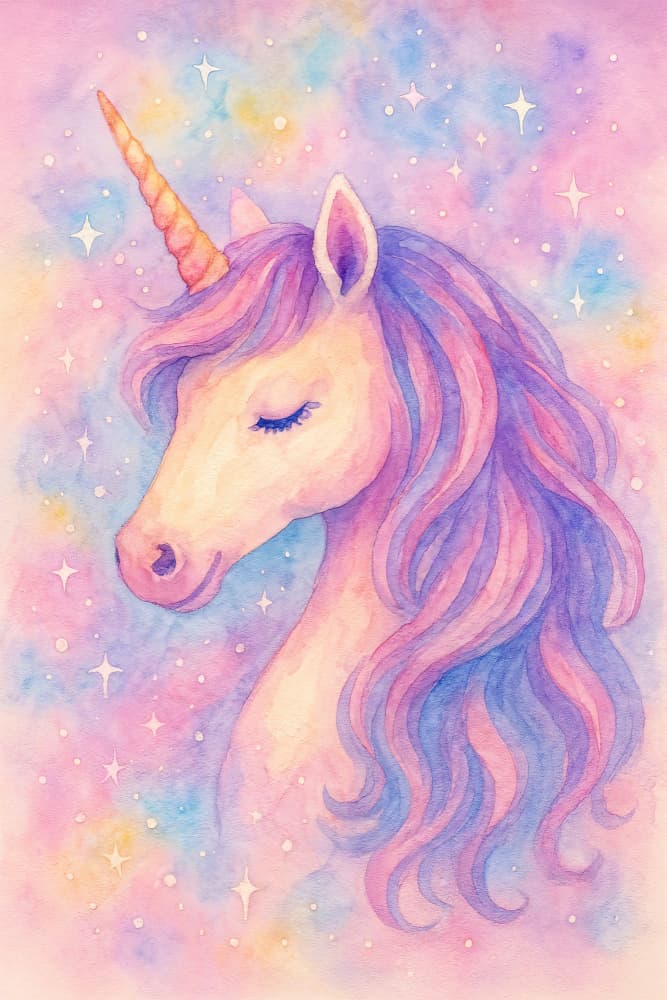 Dreamy Pastel Unicorn by Natalie Bruns — canvas wall art