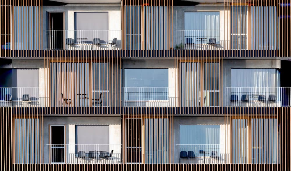 Sunlit Architectural Facade by Stephan Rückert — canvas wall art
