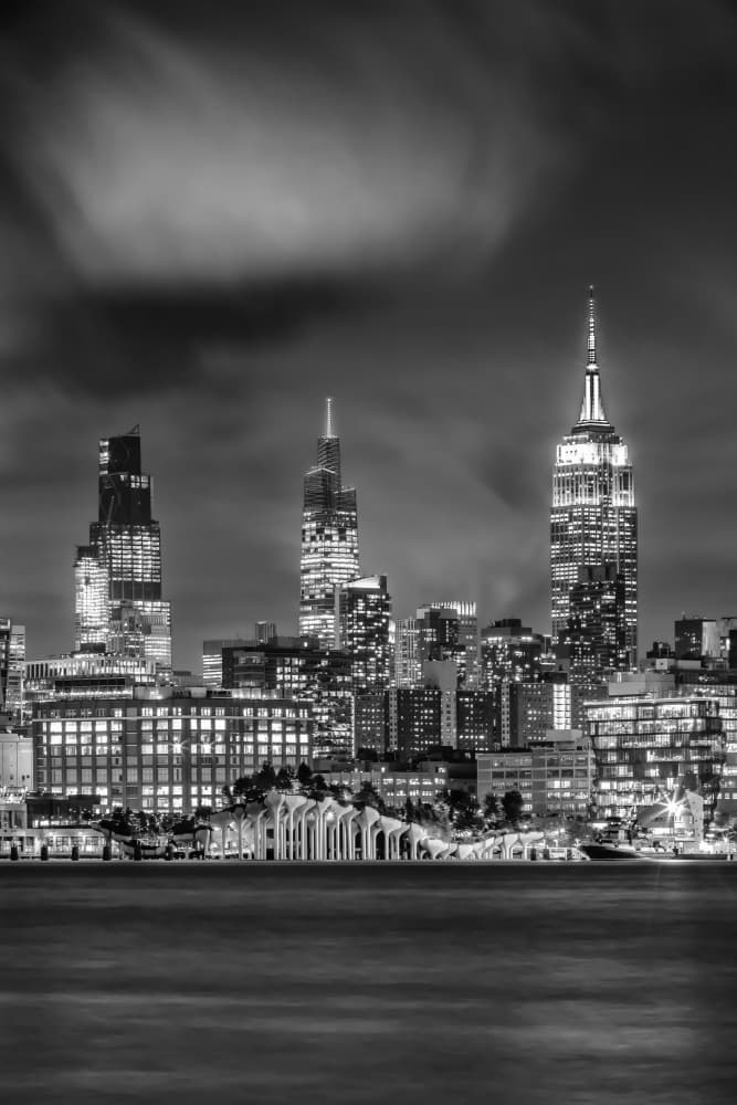 New York City Night Skyline by Melanie Viola — canvas wall art