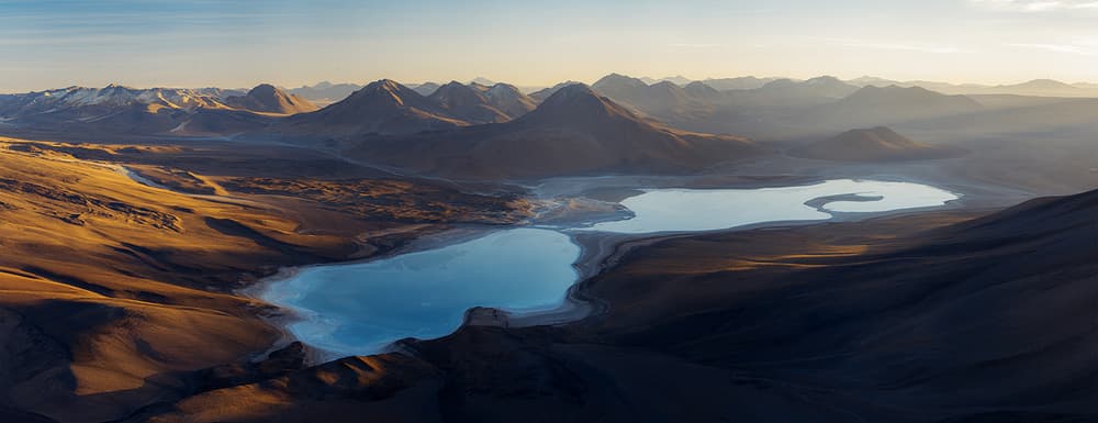 Golden Desert Lake Vista by Rostovskiy Anton — canvas wall art