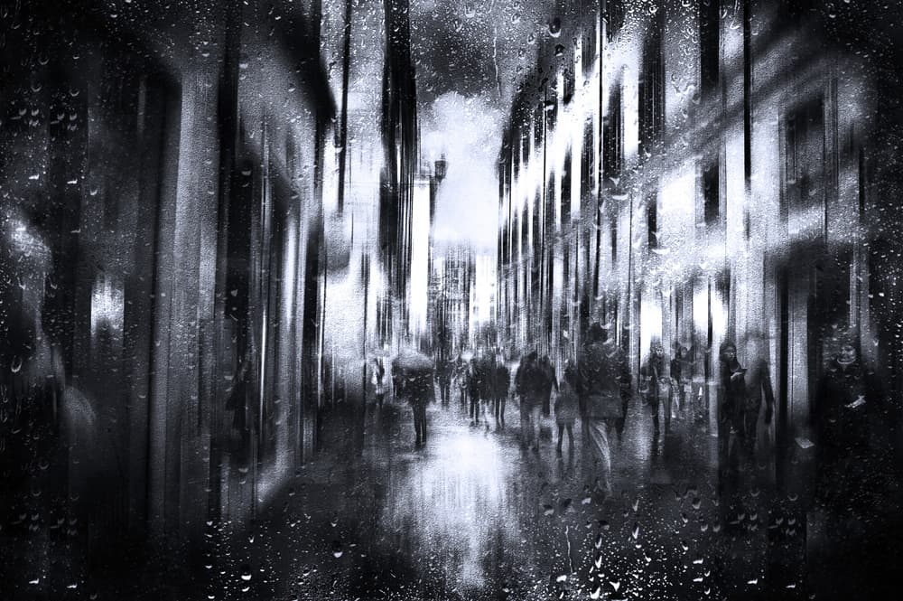 Rainy City Motion by Nicodemo Quaglia — canvas wall art