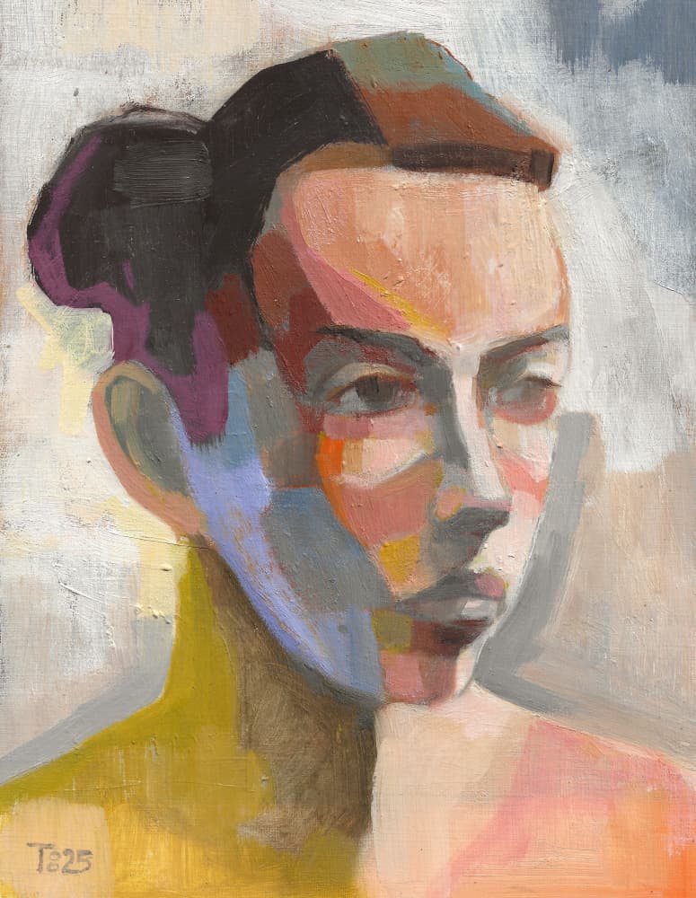 Colorful Abstract Portrait by Tore Bahnson — canvas wall art