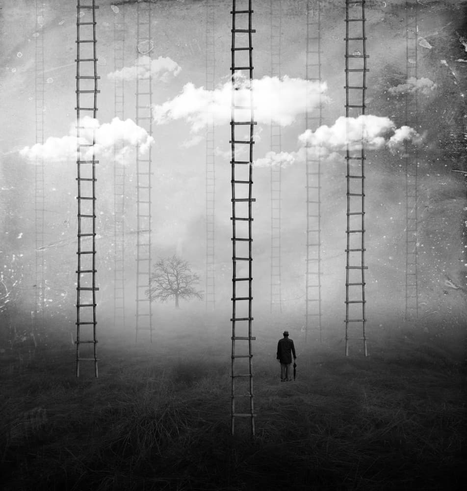 Ladders To The Sky by Hari Sulistiawan — canvas wall art