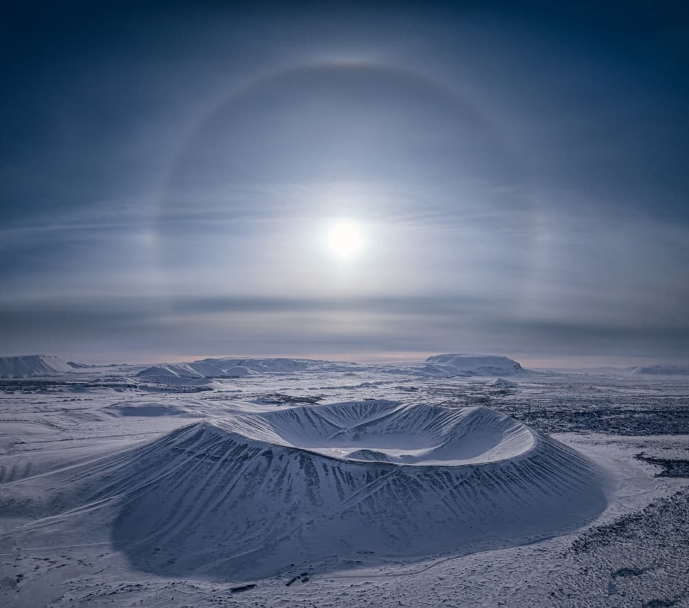 Frozen Crater Halo by James Zhen Yu — canvas wall art