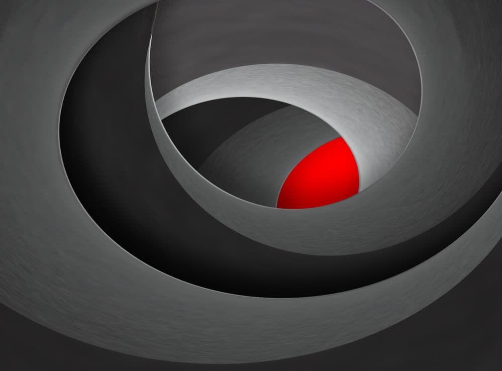Abstract Red Spiral by Jutta Kerber — canvas wall art