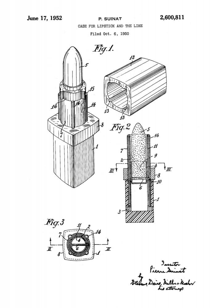Vintage Lipstick Patent by Andreas Magnusson — canvas wall art