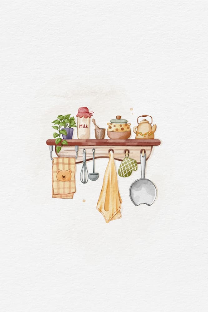 Cozy Kitchen Shelf by Xuan Thai — canvas wall art