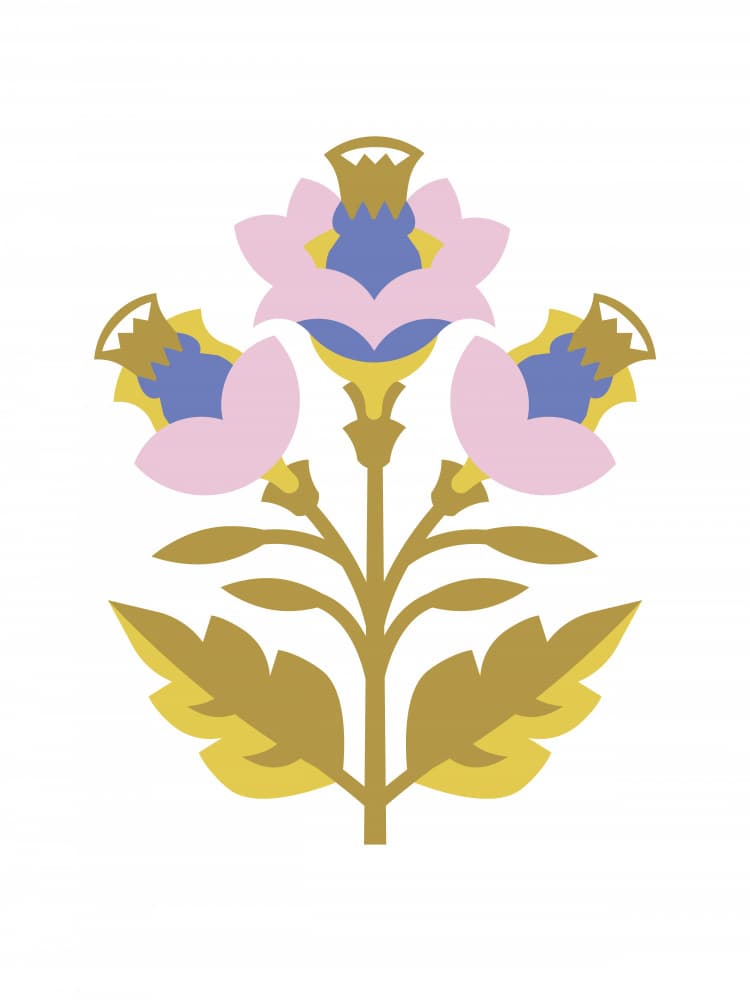 Stylized Floral Motif by Tetiana Kava Illustration — canvas wall art