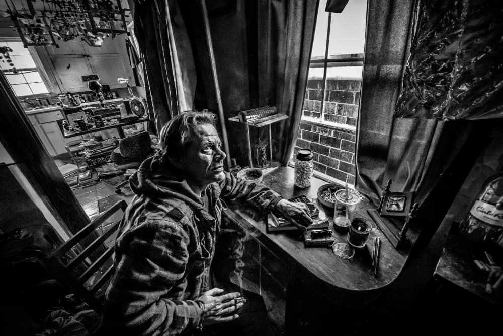 Pensive Man at Window by Steve Hermann — canvas wall art