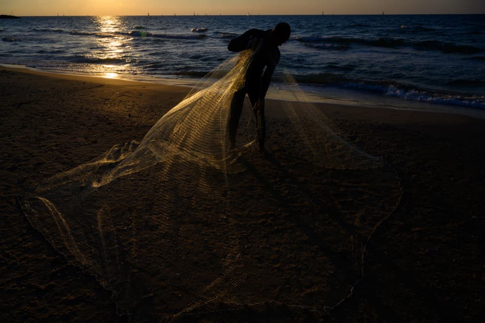 Fisherman's Golden Net by Tal Paz-Fridman — canvas wall art