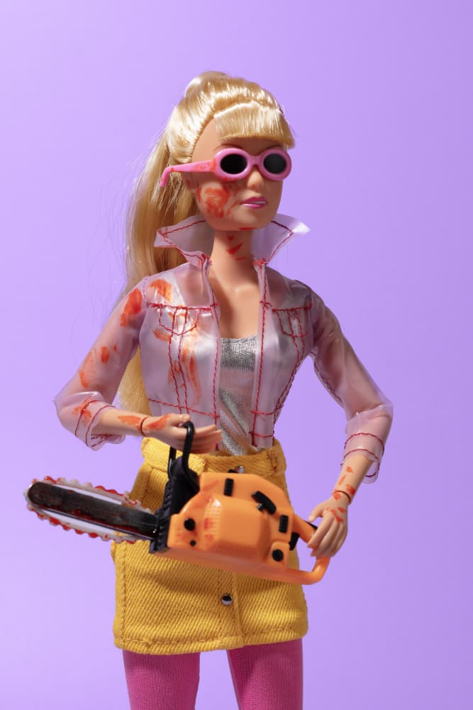 Bloody Chainsaw Doll by Julia Ramiro — canvas wall art
