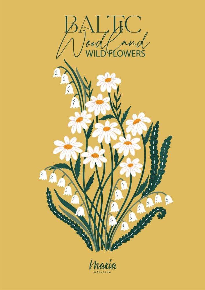 Woodland Daisy Lilies by Maria Galybina — canvas wall art