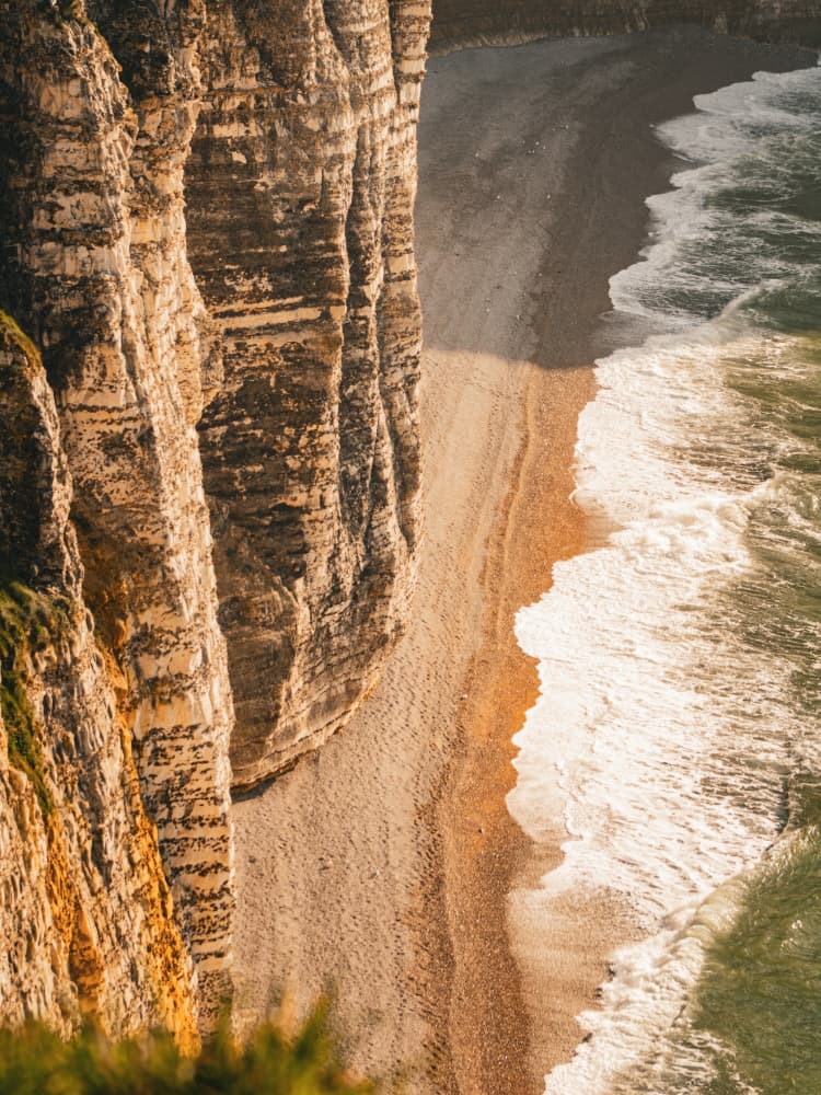 Sunlit Coastal Cliffs by Léa Lefebvre — canvas wall art