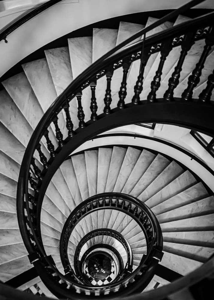 Spiral Marble Staircase by Christian Lindgren — canvas wall art
