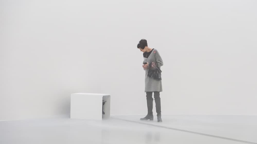 Woman Viewing Modern Art by Lus Joosten — canvas wall art