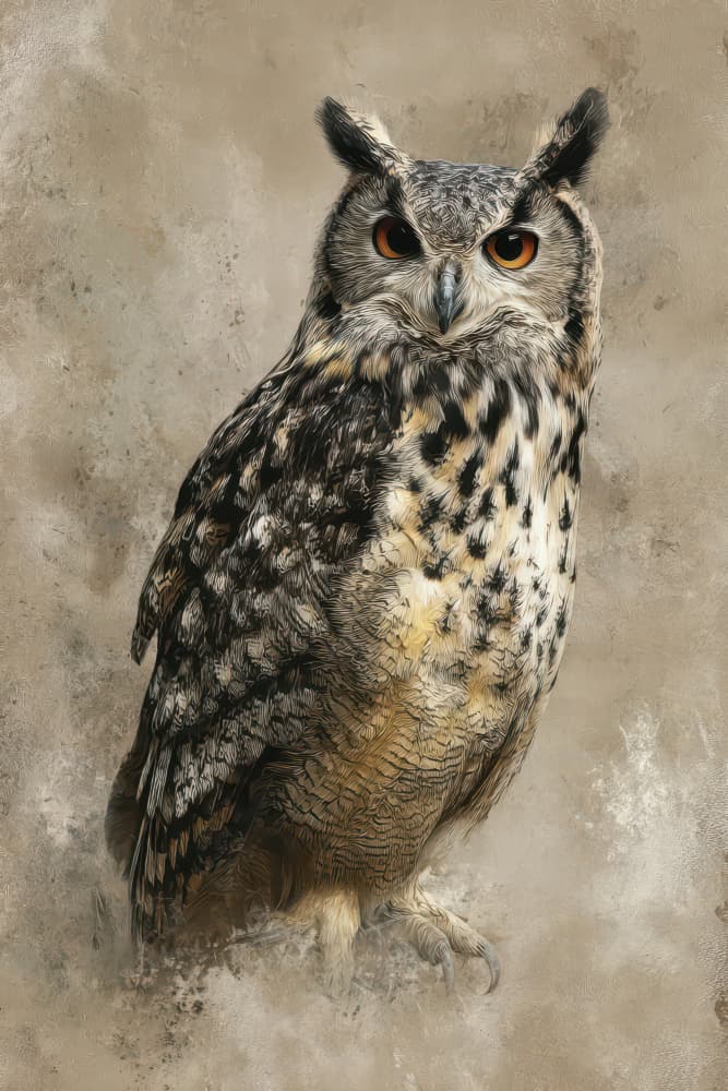 Majestic Owl Stare by Rafal Kulik — canvas wall art