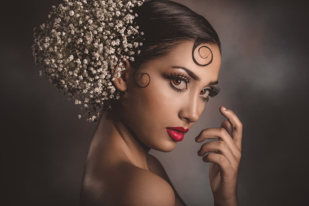 Floral Beauty Portrait by Peppe Tambè — canvas wall art