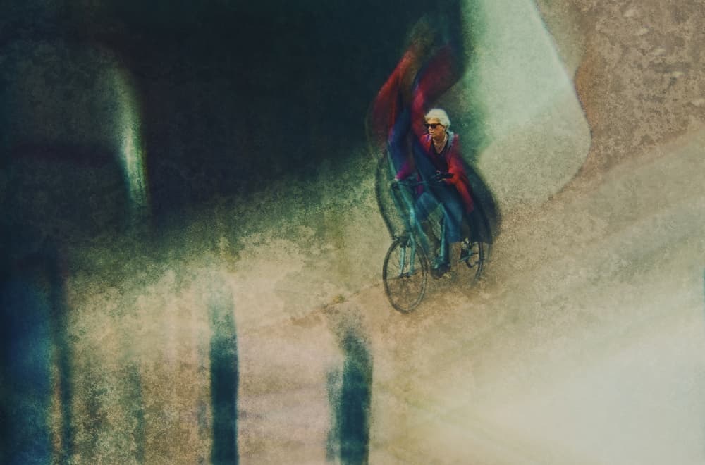 Dynamic Urban Cyclist by Jan van der Linden — canvas wall art
