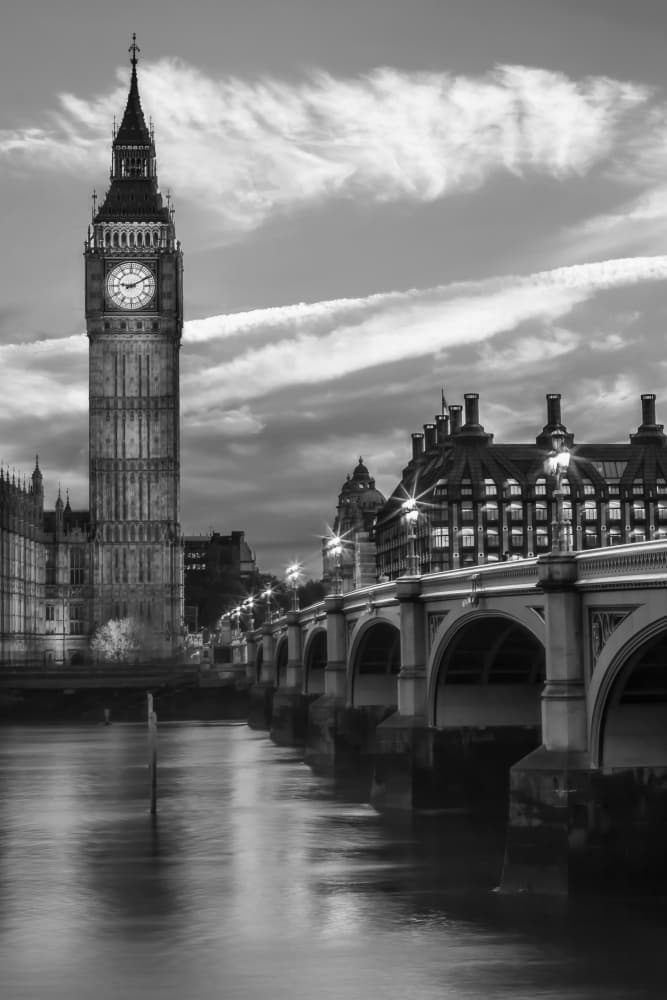 Big Ben Night Reflections by Melanie Viola — canvas wall art