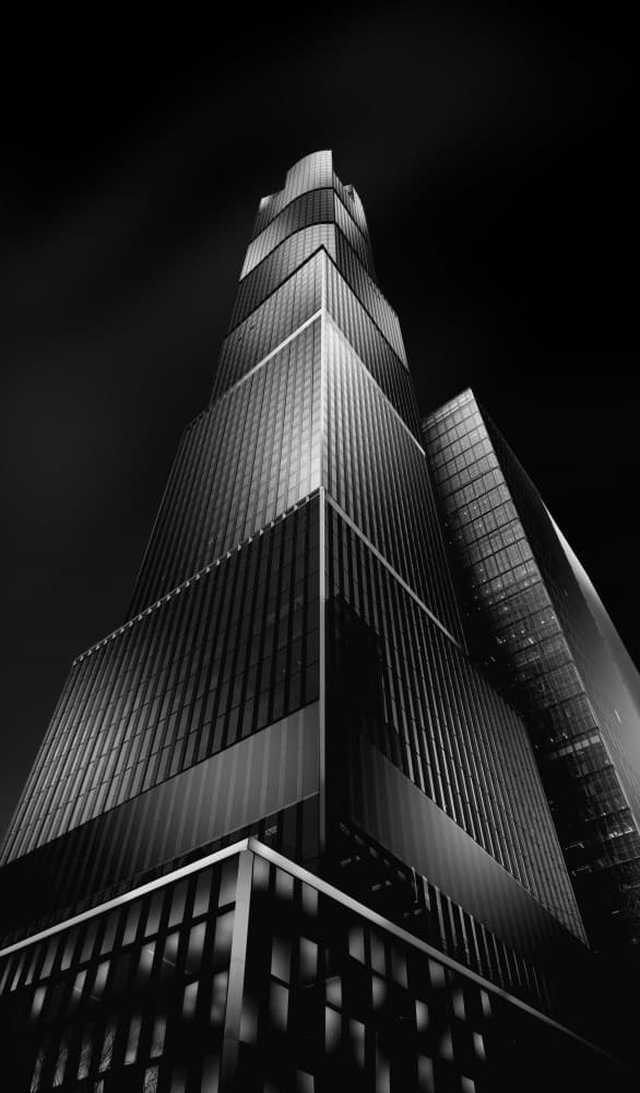 Towering Modern Skyscraper by Annette Guo — canvas wall art