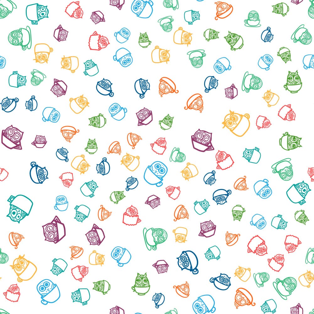 Colorful Owls Pattern by Marika Barsrsind β canvas wall art