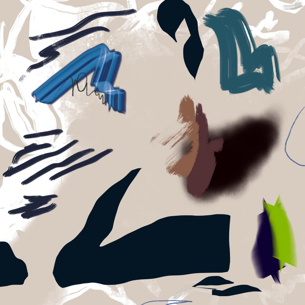 Abstract Shapes And Strokes by Little Dean — canvas wall art