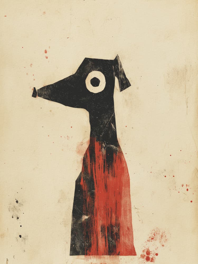 Abstract Red Black Canine by Andreas Magnusson — canvas wall art