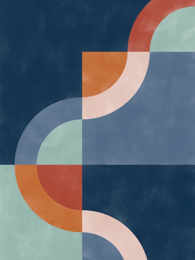 Serene Color Curves by Elena Ristova — canvas wall art