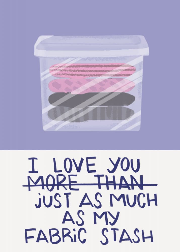 Fabric Stash Humor by Charlotte Trudgett — canvas wall art