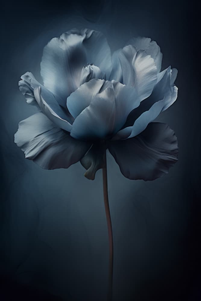 Midnight Blue Bloom by Bilge Paksoylu — canvas wall art