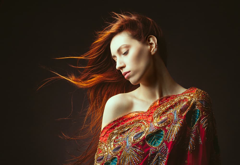 Flowing Hair Ornate Beauty by Mehdi Mokhtari — canvas wall art