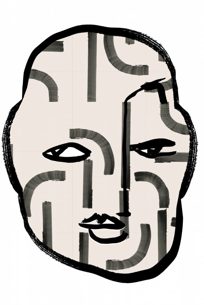 Modern Minimalist Face by casa cartissi — canvas wall art