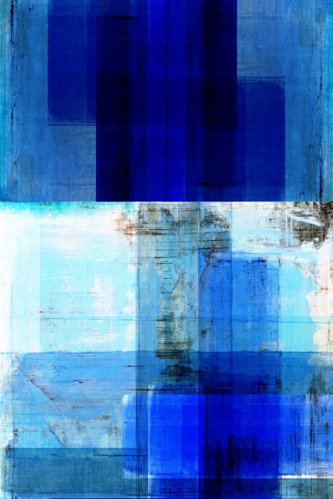 Layered Blue Abstraction by cartissi — canvas wall art