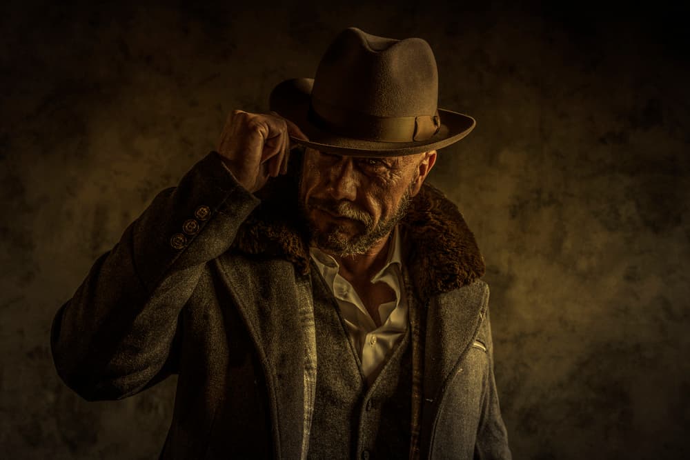 Mysterious Man in Hat by gNo — canvas wall art
