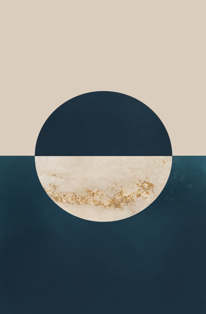 Golden Horizon Circle by Anne-Marie Volfova — canvas wall art