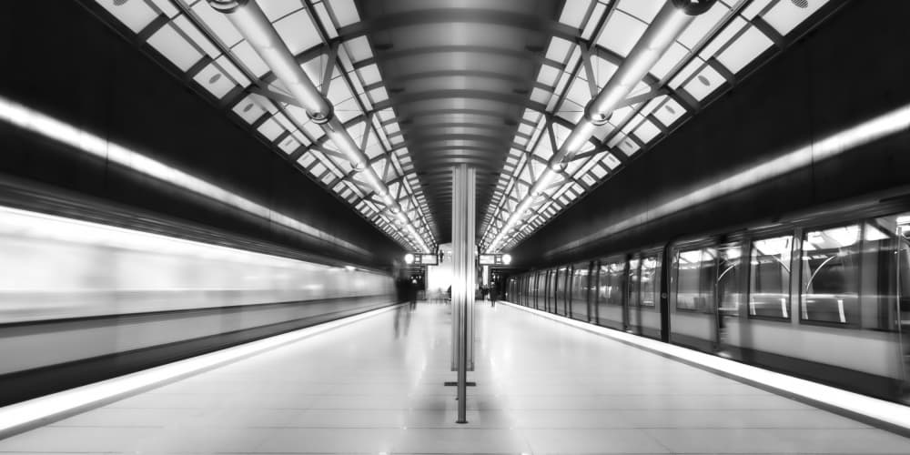 Speeding Subway Blur by Andy Dauer — canvas wall art